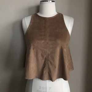 Suede Cropped Top